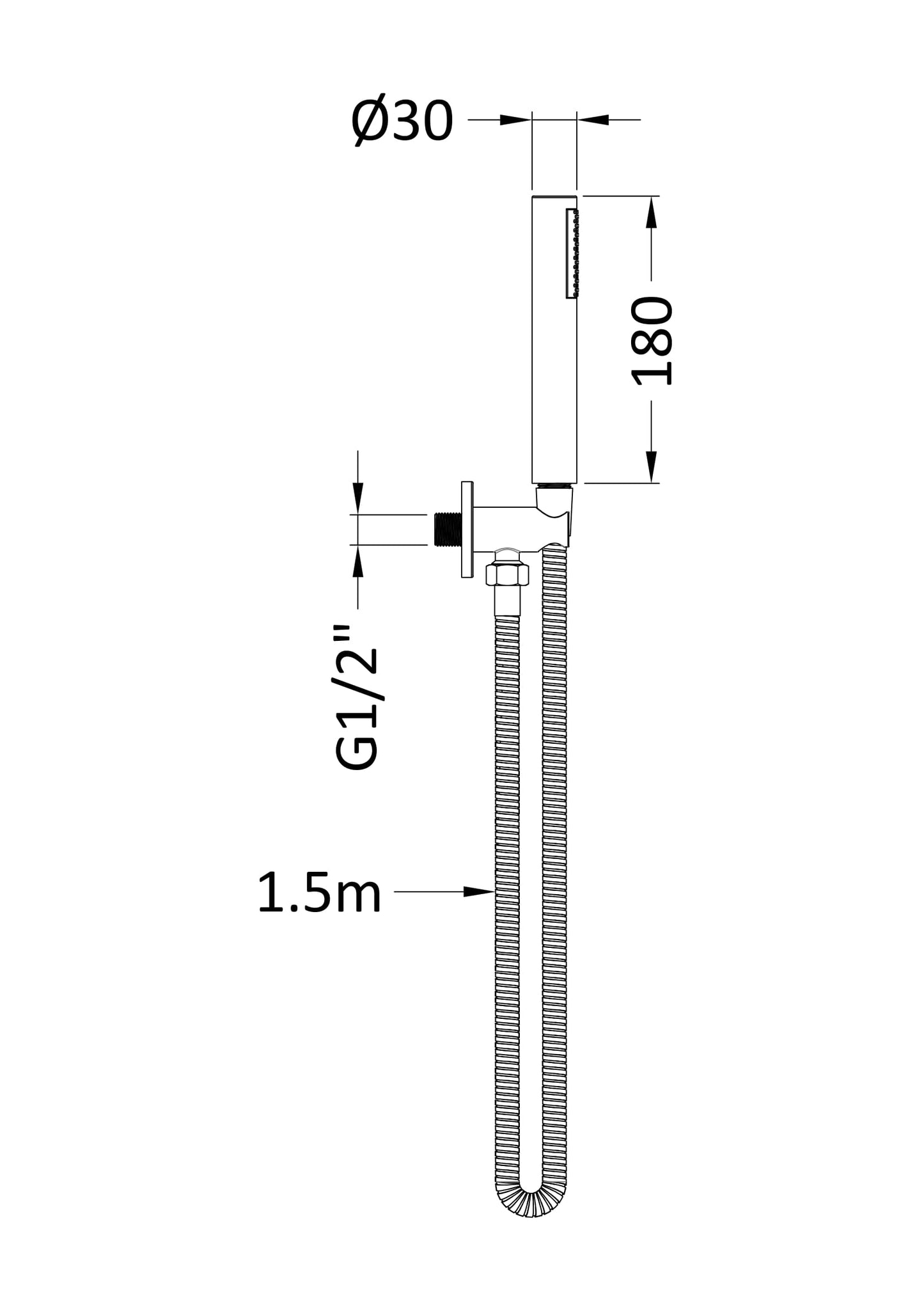 Fairford Element 5 Brushed Brass Outlet Hose and Holder