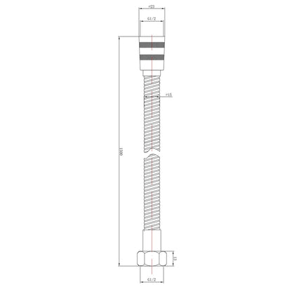 Fairford 1.5m Brushed Brass Replacement Shower Hose