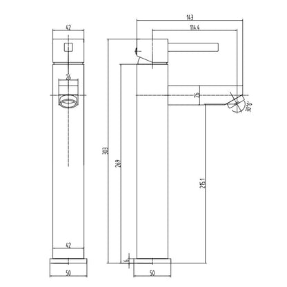 Rivato Tanaro High Rise Basin Mixer