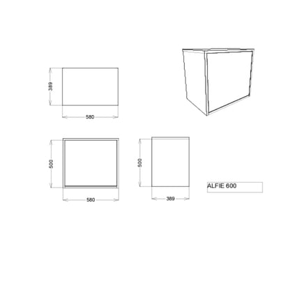 Fairford Triste 600mm Matt Black Wall Hung Vanity Unit