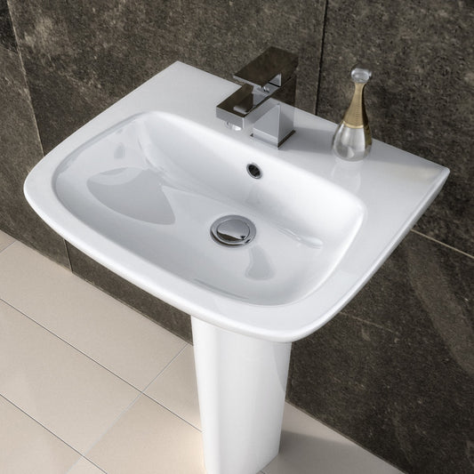 Fairford Roda 500mm 1 Tap Hole Basin with Full Pedestal