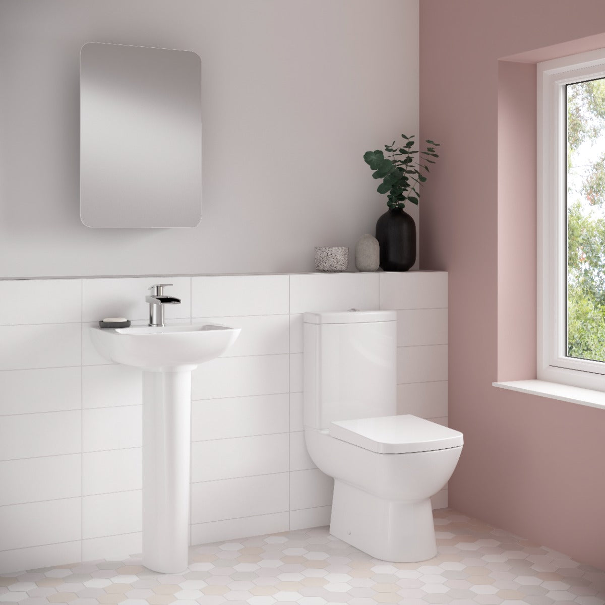 Fairford Roda 450mm 1 Tap Hole Basin with Full Pedestal