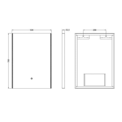 Fairford Ansel 500 x 700mm LED Touch Sensor Mirror
