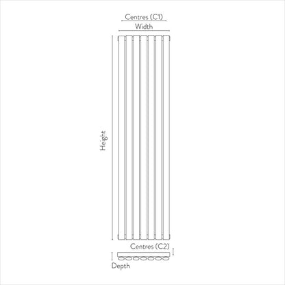 Fairford Apex White Designer Radiator 1800mm X 413mm