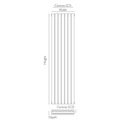 Fairford Apex Anthracite Double Designer Radiator 1800mm X 531mm