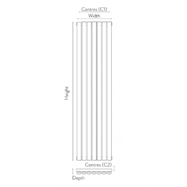 Fairford Apex Anthracite Designer Radiator 1800mm X 531mm