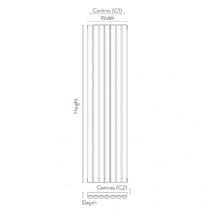 Fairford Apex Anthracite Designer Radiator 1800mm X 531mm