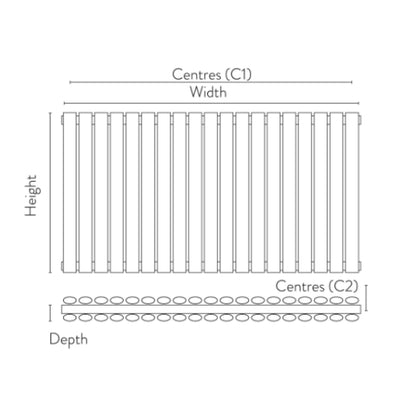 Fairford Apex Anthracite Double Designer Radiator 600mm X 767mm
