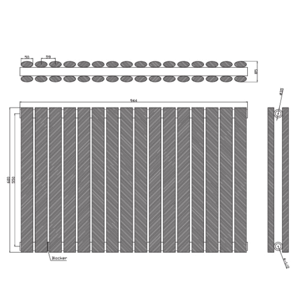 Fairford Apex Anthracite Double Designer Radiator 600mm X 994mm