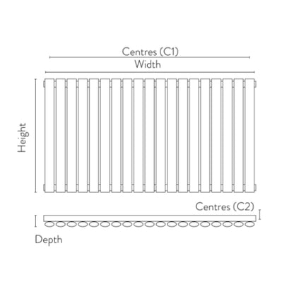 Fairford Apex Anthracite Designer Radiator 600mm X 944mm