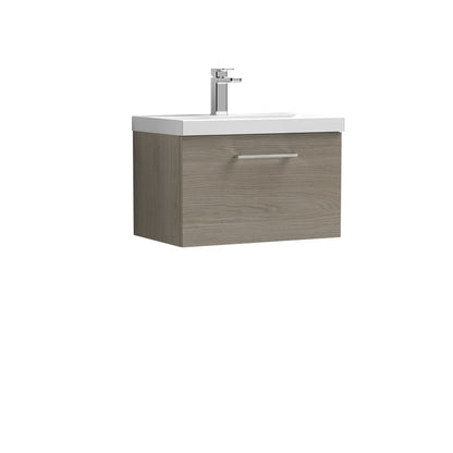 Fairford Aspri 2 600mm Solace Oak Wall Hung Vanity Unit, 40mm Basin