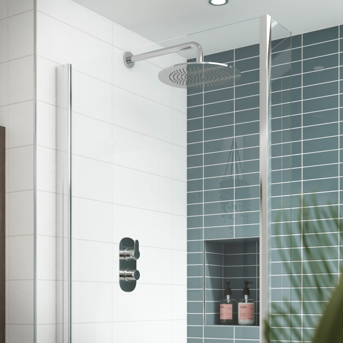 Fairford Element 10 Chrome Round Concealed Twin Shower Valve with Diverter, 2 Outlet