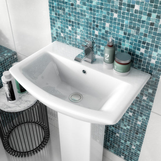 Fairford Nuna 500mm 1 Tap Hole Basin with Semi Pedestal