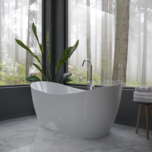 Rivato Assisi 1700mm x 800mm x 720mm Gloss White Freestanding Shower Bath