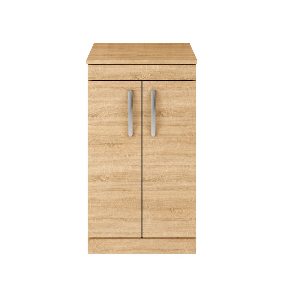 Fairford Carnation 500mm Natural Oak Floor Standing 2 Door Vanity Unit, with Worktop