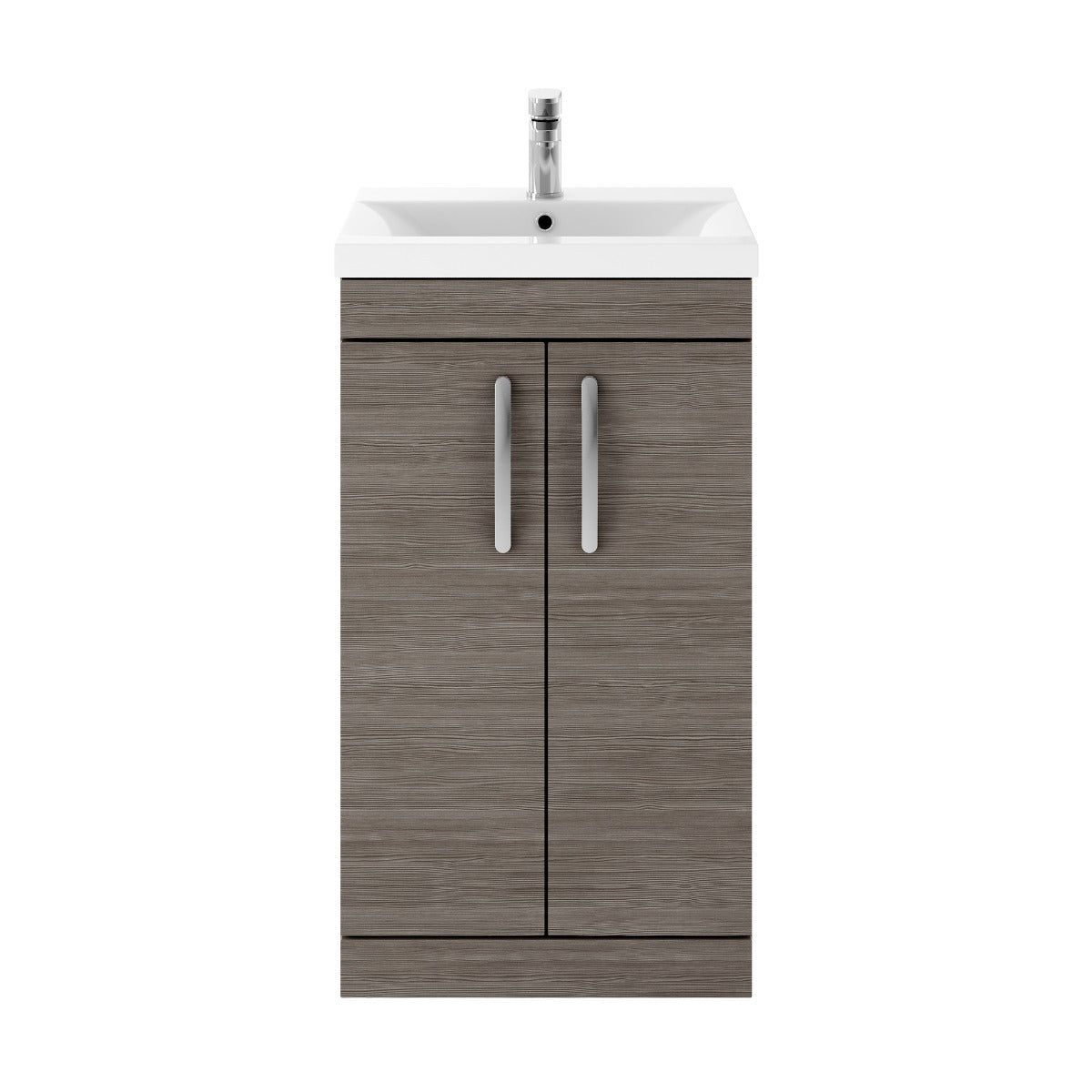 Fairford Carnation 500mm Grey Avola Floor Standing 2 Door Vanity Unit, with Basin