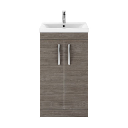 Fairford Carnation 500mm Grey Avola Floor Standing 2 Door Vanity Unit, with Basin