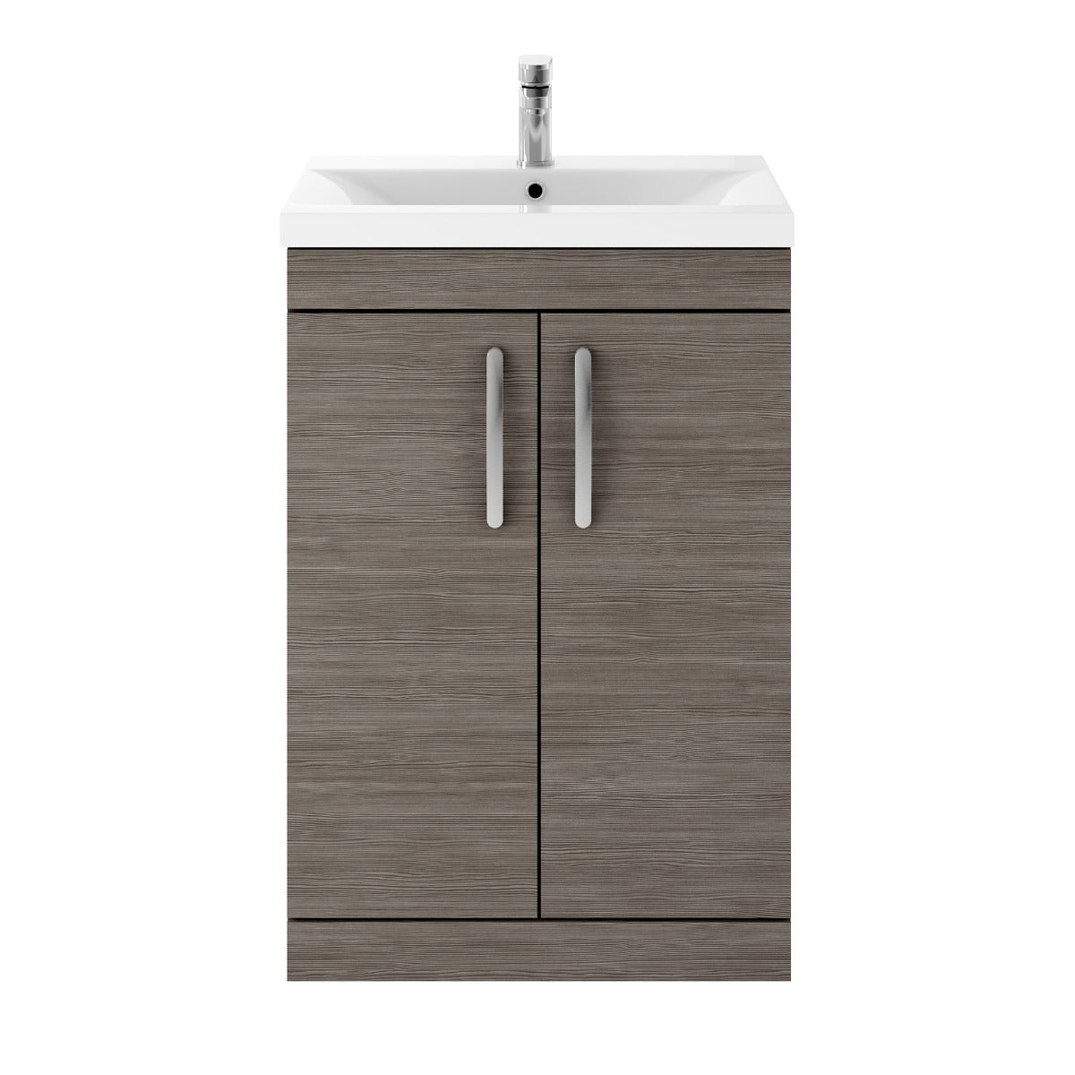 Fairford Carnation 600mm Grey Avola Floor Standing 2 Door Vanity Unit, with Basin