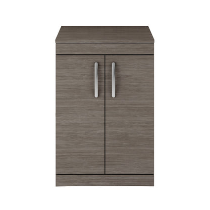 Fairford Carnation 600mm Grey Avola Floor Standing 2 Door Vanity Unit, with Worktop