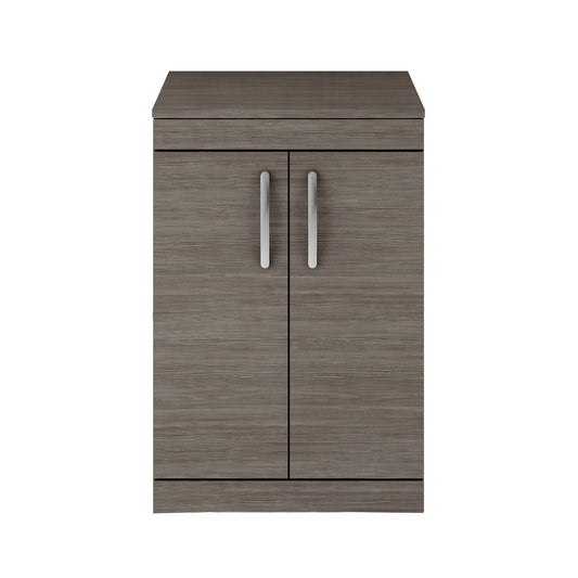 Fairford Carnation 600mm Grey Avola Floor Standing 2 Door Vanity Unit, with Worktop