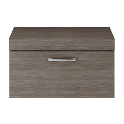 Fairford Carnation 800mm Grey Avola Wall Hung 2 Drawer Vanity Unit, with Worktop