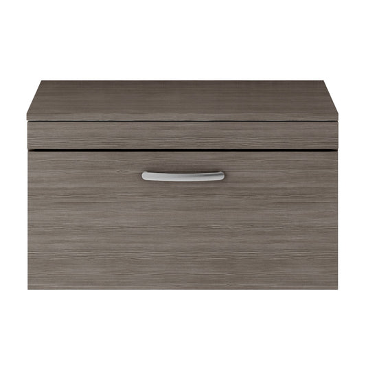 Fairford Carnation 800mm Grey Avola Wall Hung 2 Drawer Vanity Unit, with Worktop