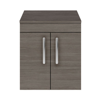 Fairford Carnation 500mm Grey Avola Wall Hung 2 Door Vanity Unit, with Worktop