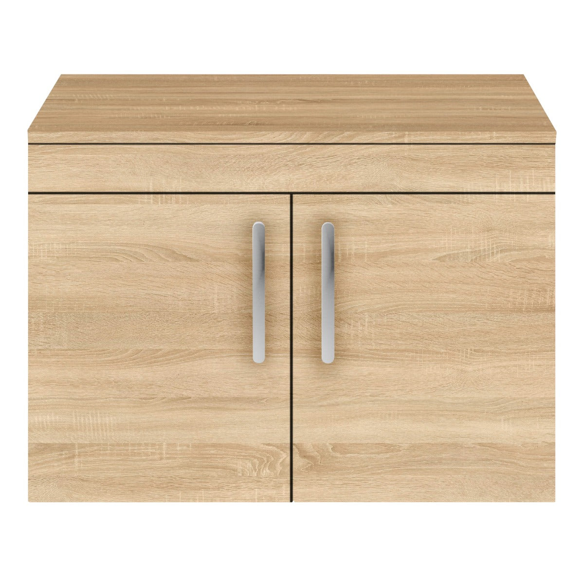 Fairford Carnation 800mm Natural Oak Wall Hung 2 Door Vanity Unit, with Worktop