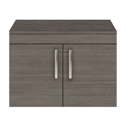 Fairford Carnation 800mm Grey Avola Wall Hung 2 Door Vanity Unit, with Worktop