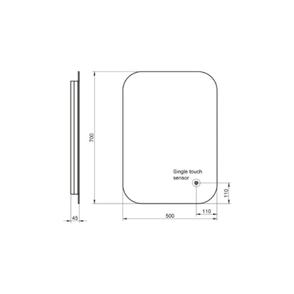 Fairford Aura Led Mirror - 700mm X 500mm
