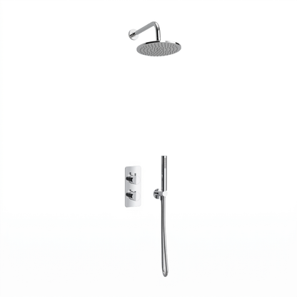 Fairford Element 7 Chrome Concealed Shower Kit with Overhead, Handset and Bracket