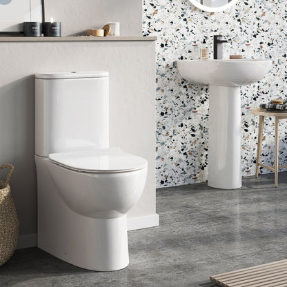 Fairford Palio Rimless Close Coupled Toilet with Wrapover Soft Close Seat