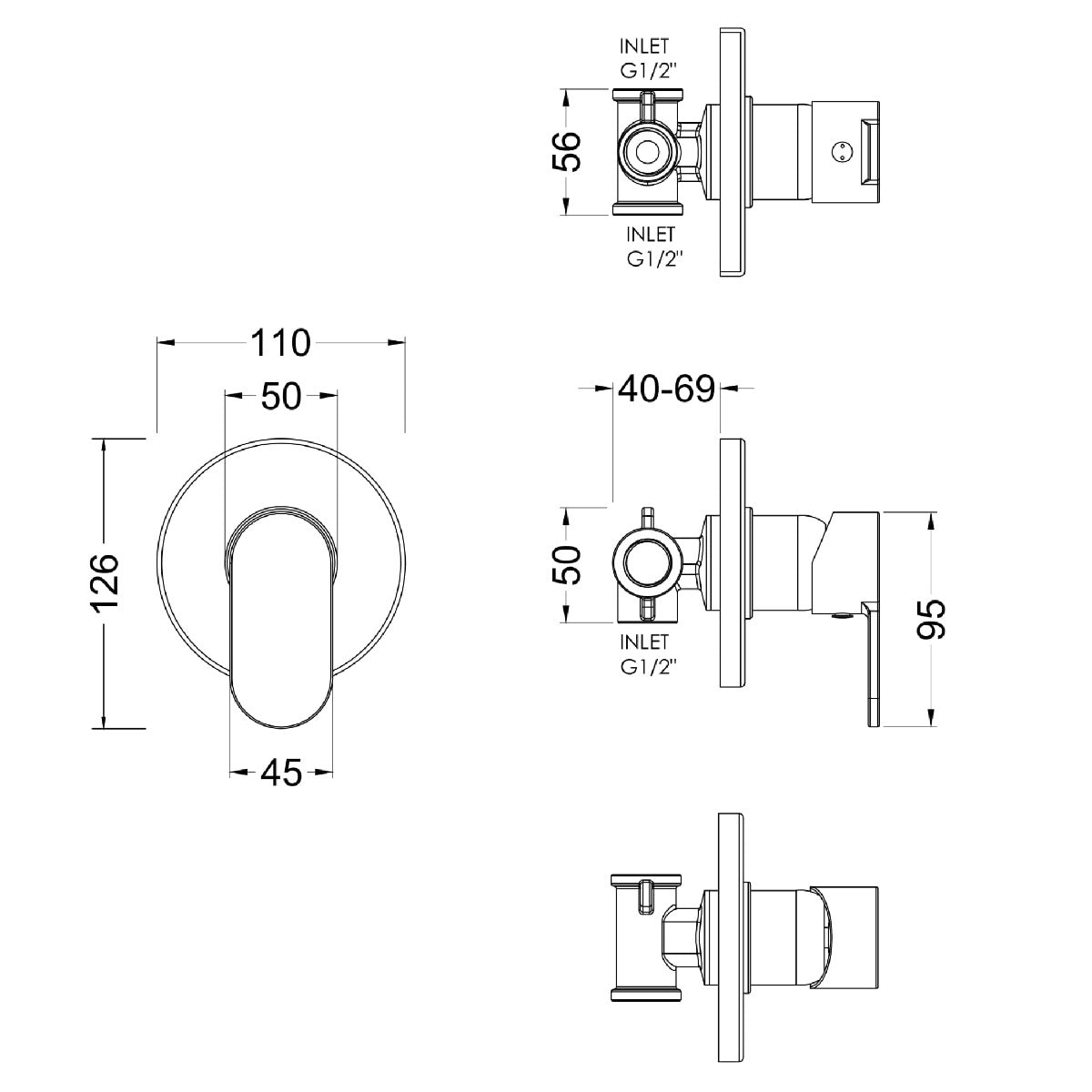 Fairford Element 10 Pure Concealed Manual Shower Valve
