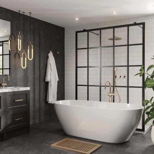 Hydraset Black Mineral 1200 x 2400 Square Edge Wall Panel