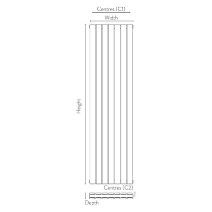 Fairford Bravo Anthracite Double Designer Radiator 1600mm X 408mm