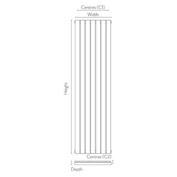 Fairford Bravo White Designer Radiator 1800mm X 408mm