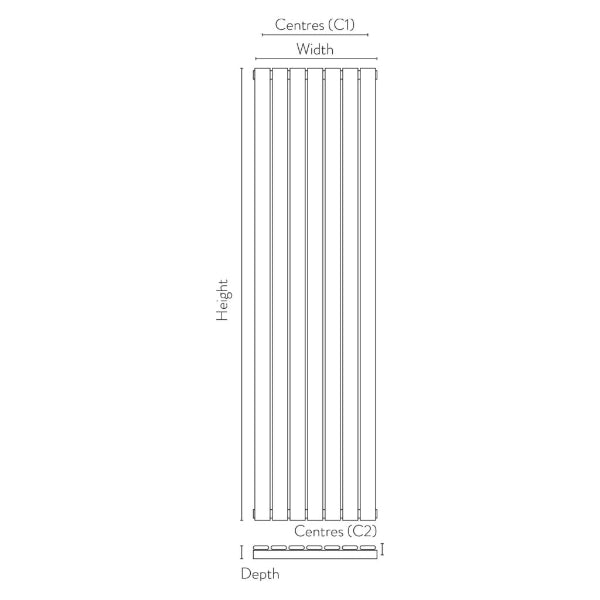 Fairford Bravo White Designer Radiator 1600mm X 544mm