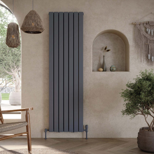 Fairford Bravo Anthracite Double Designer Radiator 1800mm X 408mm