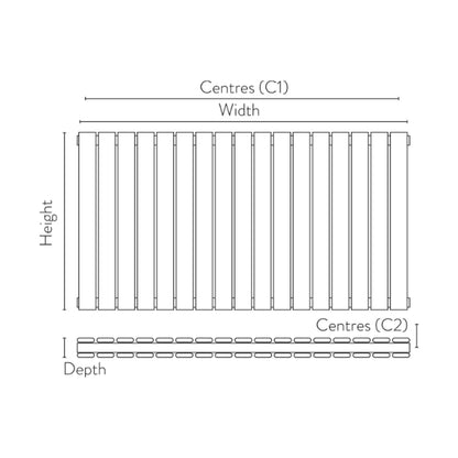 Fairford Bravo Anthracite Double Designer Radiator 600mm X 1430mm