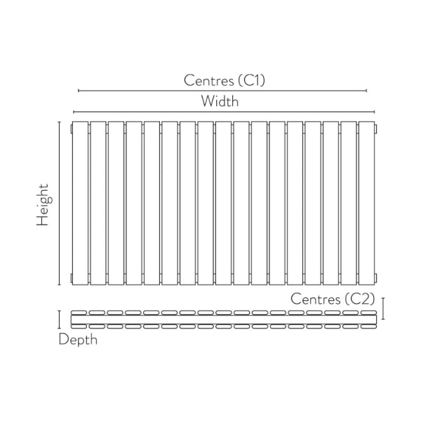Fairford Bravo Anthracite Double Designer Radiator 600mm X 614mm