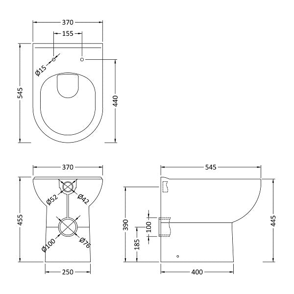 Fairford Kingsly Comfort Height Back To Wall Toilet