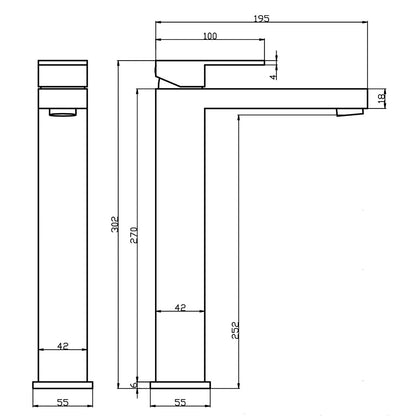 Fairford Carta High Rise Basin Mixer