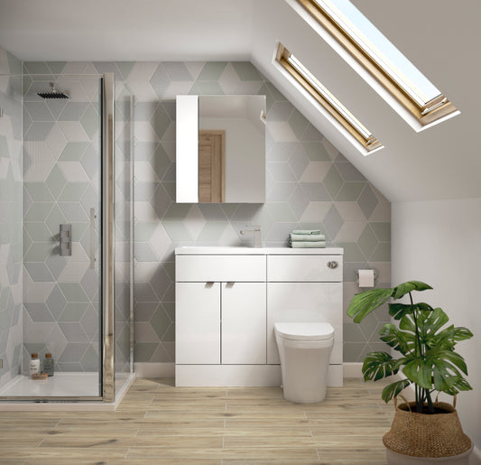 Fairford Union 300mm White GLoss Full Depth Vanity Unit