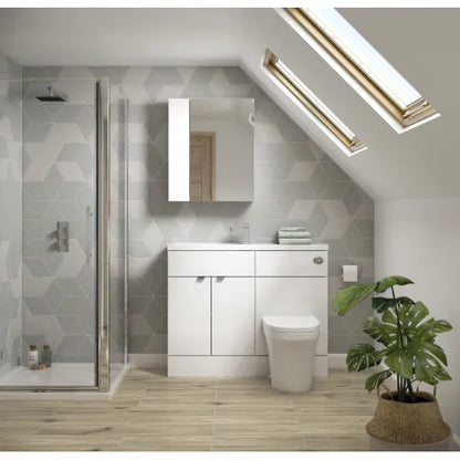 Fairford Union 500mm White Gloss Double Door Wall Cabinet