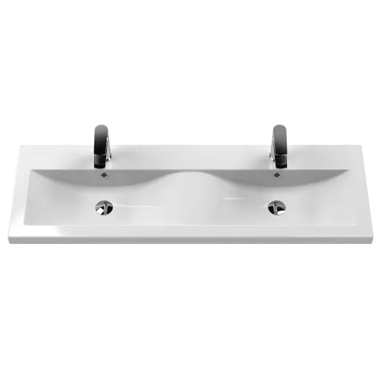 Fairford Aspri Satin Green 1200mm 4 Door Wall Hung Vanity Unit