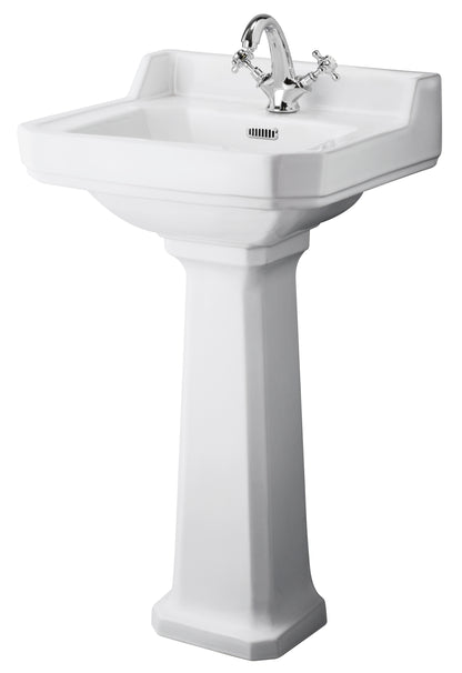 Fairford Hexam 500mm 1TH Basin and Full Pedestal