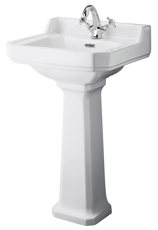 Fairford Hexam 500mm 1TH Basin and Full Pedestal