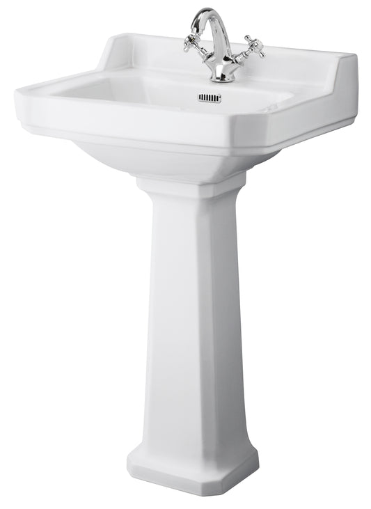 Fairford Hexam 560mm 1TH Basin and Full Pedestal