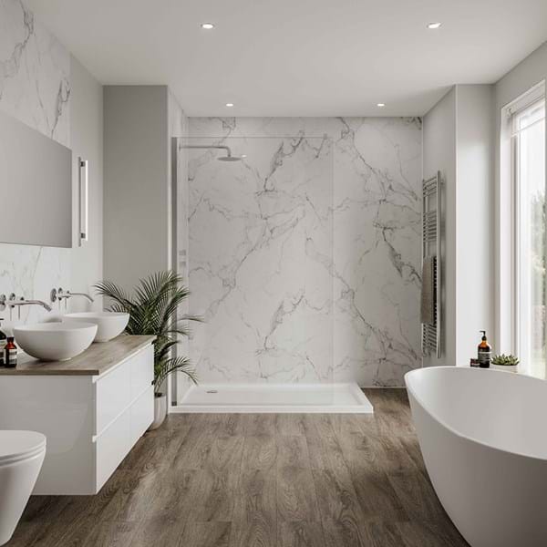 Hydraset Calacatta Marble 1200 x 2400 Square Edge Wall Panel