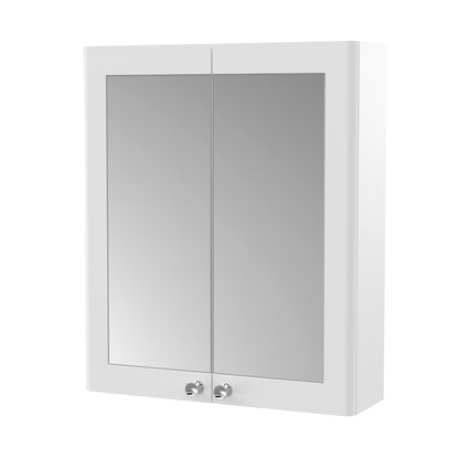 Fairford Laurel 2.0 600mm Satin White Mirror Cabinet